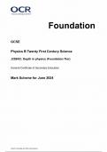 OCR GCSE PHYSICS B MARK SCHEME PAPER 2 2024 (J259/02: Depth in Physics)