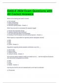 DASLE 2024 Exam Questions with All Correct Answers 