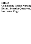 NR442 Community Health Nursing Exam 1 Practice Questions