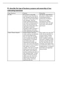 P1: describe the type of business, purpose and ownership of two contrasting businesses D1: Evaluate the influence different stakeholders exert in one organisation. 