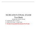 NURS 6501N-NURS 6501 Advanced Pathophysiology FINAL TEST BANK , All Weekly Quizzes, All Chapters Quizzes Answers