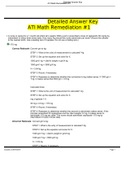 Exam (elaborations) Detailed Answer Key ATI Math Remediation #1 (ATI) 