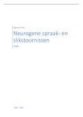 Samenvatting Neurogene Spraak- En Slikstoornissen: Dysfagie