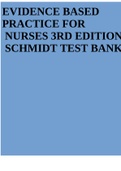 EVIDENCE BASED PRACTICE FOR NURSES 3RD EDITION SCHMIDT TEST BANK