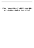 ATI RN PHARMACOLOGY 8.0 TEST BANK Q&A  LATEST 2020/ 2021 (ALL 49 CHAPTERS)