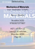 Samenvatting Sterkteleer TU Delft - Mechanics of Materials - Goodno, Barry, Gere - 9e druk 2020 - 9780357377857  - HST 1-8 en 12