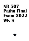 NR 507 Pathophysiology Final Exam 2022