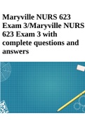 Maryville NURS 623 Exam 3/Maryville NURS 623 Exam 3 with complete questions and answers