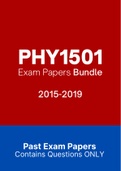 PHY1501 - Exam Questions PACK (2015-2019)