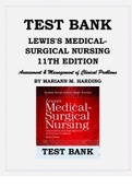 LEWIS'S MEDICAL-SURGICAL NURSING Assessment & Management of Clinical Problems 11TH EDITION TEST BANK BY MARIANN M. HARDING (COVERS ALL CHAPTERS 1-68) ISBN 9780323551496