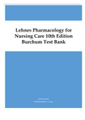 Lehnes Pharmacology for Nursing Care 10th Edition  Burchum Test Bank