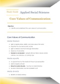 Core Values in Communication - study guide