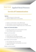 Levels of Communication - study guide