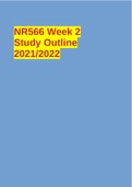 NR566 Week 2 Study Outline 2021/2022