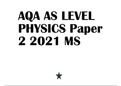 AQA AS LEVEL PHYSICS Paper 2 2021 QP & AQA AS LEVEL PHYSICS Paper 2 2021 MS.