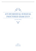 ATI RN MEDICAL SURGICAL PROCTORED EXAM 2019 Verified