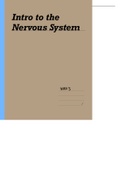 BIO 321 Introduction to the Nervous System
