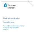 Pearson Edexcel International GCSE in English Language (4EA1)Paper 01 || MARK SCHEME 2021