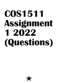 COS1511 Assignment 1 2022 (Questions)