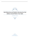 Test Bank Safe Maternity & Pediatric Nursing Care 2nd Edition by Luanne Linnard-Palmer |Chapter 1-38 Covered