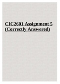 CIC2601 Assignment 5 (Correctly Answered)