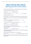 Mark Klimek Blue Book 2000 Questions with Correct Answers