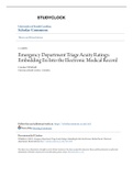 Emergency Department Triage Acuity Ratings: Embedding Esi Into the Electronic Medical Record