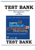 Test Bank For Phipps' Medical-Surgical Nursing: Health and Illness Perspectives By Frances Donovan Monahan ISBN- 9780323031974   ISBN-9780323060325
