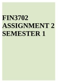 FIN3702 ASSIGNMENT 2 SEMESTER 1