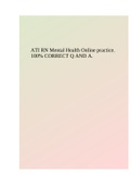 ATI RN Mental Health Online practice. 100% CORRECT Q AND A.