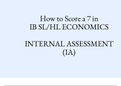 IB SL/HL ECONOMICS INTERNAL ASSESSMENT IA GUIDE