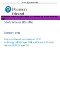 PEARSON EDEXCEL GCSE BIOLOGY PAPER 1B MARK SCHEME 2021