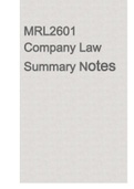MRL2601 Company Law Summary Notes