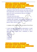  MEDICAL SURGICAL NURSING NUR10005 EXAM QUESTIONS AND ANSWERS BEST RATED A+ GUARANTEED SUCCESS NEW UPDATE 2022