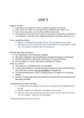 Intro to Stats: Unit 3- Homework and Lecture Notes