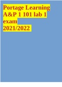Portage Learning A&P 1 101 lab 1 exam 2021/2022