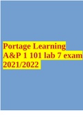 Portage Learning A&P 1 101 lab 7 exam 2021/2022