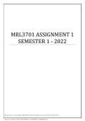 MRL3701 Insolvency Law ASSIGNMENT 1 SEMESTER 1 - 2022.