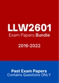 LLW2601 - Exam Questions PACK (2016-2022)