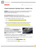 GIZMOS 2.08 Lab Questions | Student Exploration: Big Bang Theory ;; Hubble’s Law 2021