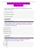 Exam (elaborations) Introduction to Psychology Milestone 1 (PSY101) Solved 100% correct answers