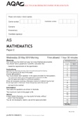 AQA 7356 AS June 2019 Paper 2_Pure and Stats