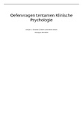 Oefententamen Klinische Psychologie 