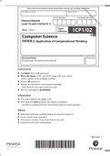 Pearson Edexcel Question paper + Mark Scheme (Results) [merged] November 2021 Pearson Edexcel GCSE In Computer Science (1CP1/02) Paper 2: Application of Computational Thinking