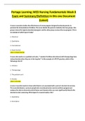 Portage Learning; MED Nursing Fundamentals Week 8 Exam and Summary/Definition in this one Document (Latest)