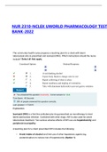 Exam (elaborations) NUR 2310-NCLEX UWORLD PHARMACOLOGY  test bank2022