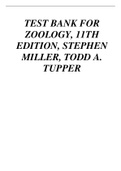 TEST BANK FOR ZOOLOGY, 11TH EDITION, STEPHEN MILLER, TODD A. TUPPER