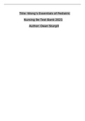 Exam (elaborations) Wong’s Essentials of Pediatric Nursing 9e Test Bank  Wong's Clinical Manual of Pediatric Nursing - E-Book, ISBN: 9780323294164