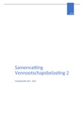 Samenvatting Vennootschapsbelasting 2; Belastingrecht