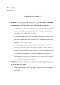 Learning Objectives- Chapter 10